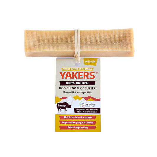 Yakers Dog Chew Peanut Butter & Banana Flavour Medium 70g & Extra Large 140g