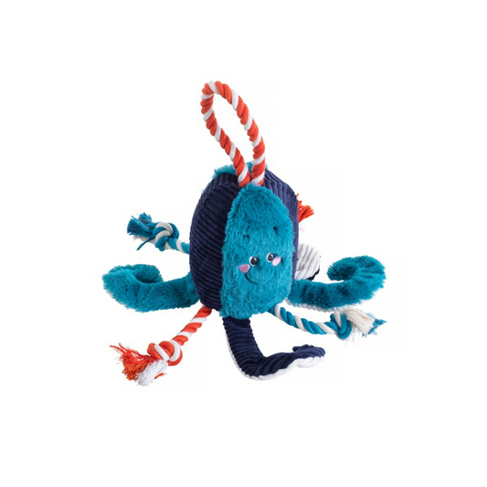 House of Paws Octopus, Soft Plush Dog Toy with Crinkle Legs & Squeaker