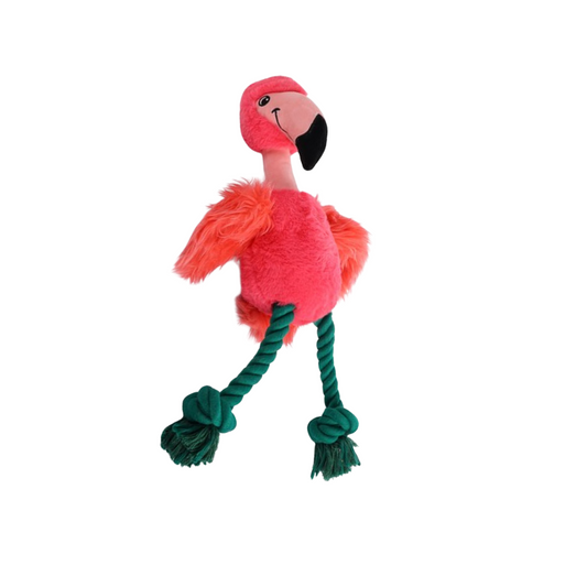 All For Paws Flamingo, Soft Plush Dog Toy with Crinkle Wings & Squeaker