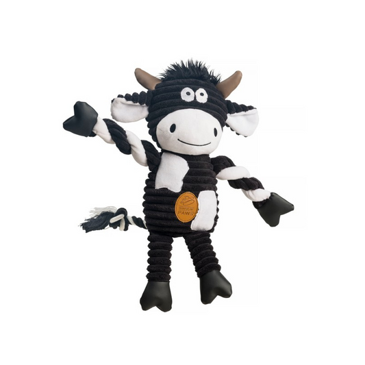 House of Paws Cow, Soft Plush Dog Toy with Squeaker
