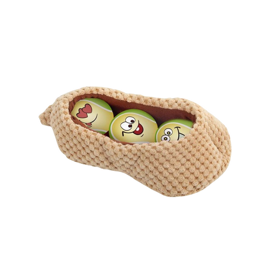 All For Paws Set of 3 Balls in a Peanut Pod Dog Toy