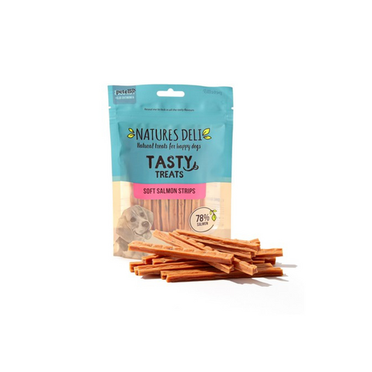 Natures Deli Wild Salmon Strips, 100g