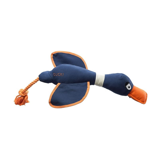 House of Paws Navy Duck Canvas Thrower Dog Toy