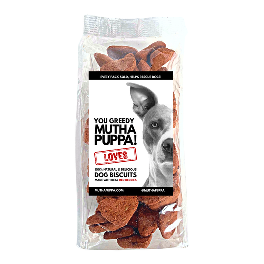 MUTHAPUPPA LOVES, 100% Natural & Delicious Dog Biscuits, Made With Real Red Berries, 300g