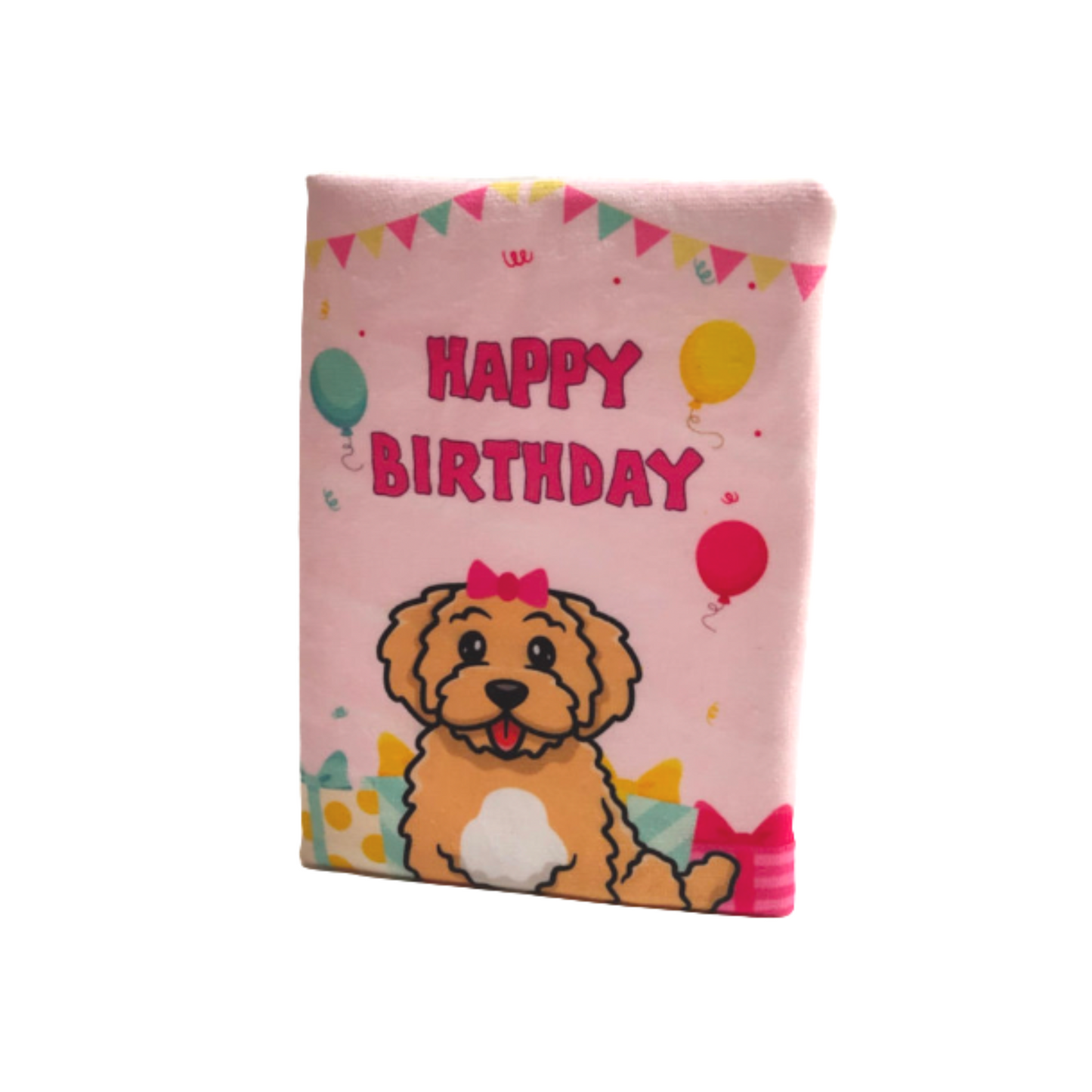 Birthday Card Pink Dog Toy