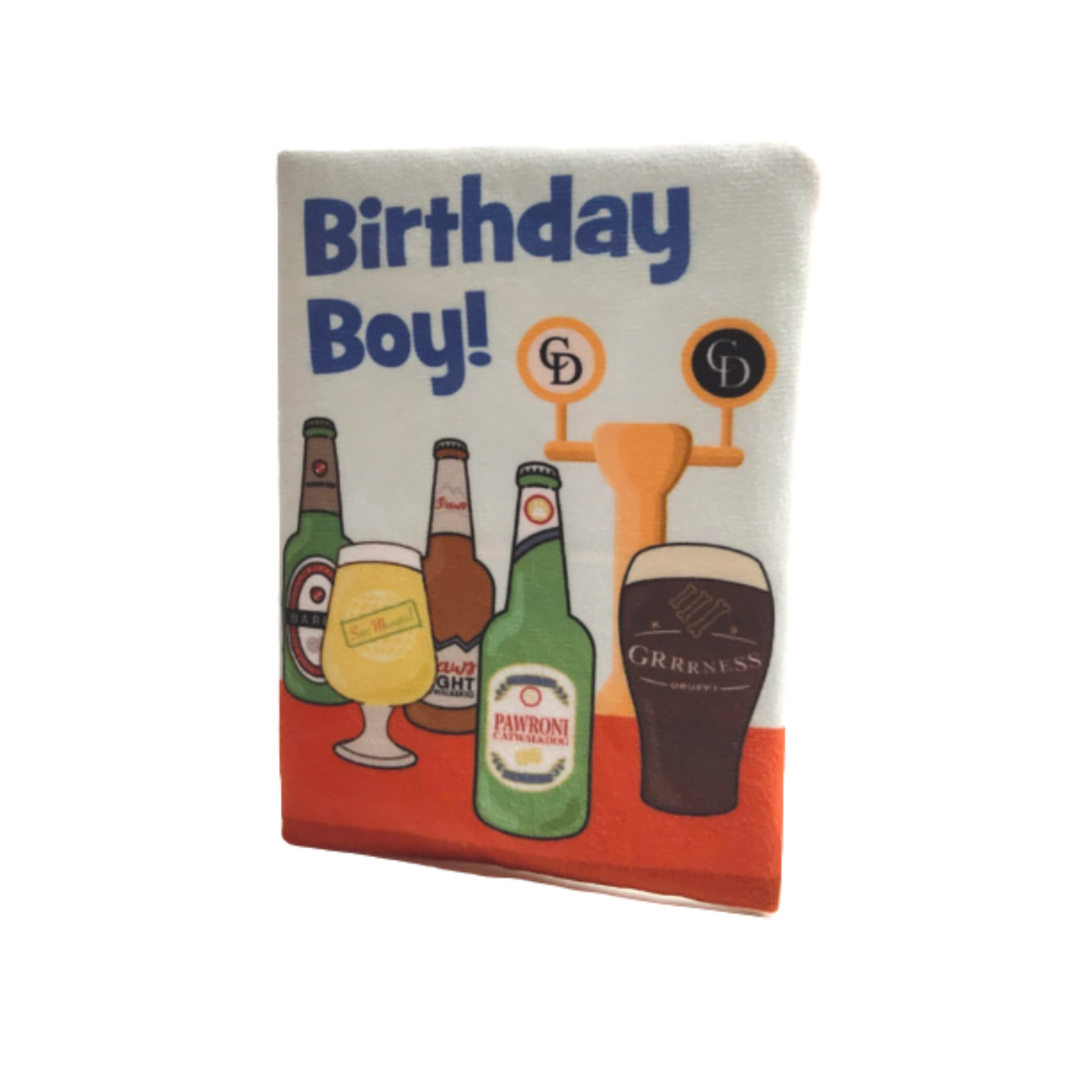 Birthday Boy Card Blue Drinks Dog Toy