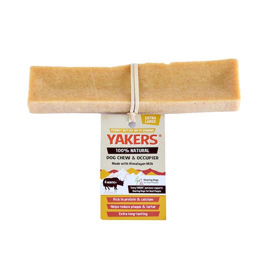 Yakers Dog Chew Peanut Butter & Banana Flavour Medium 70g & Extra Large 140g