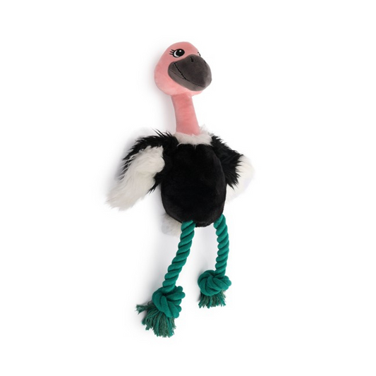 All For Paws Ostrich, Soft Plush Dog Toy with Crinkle Neck & Squeaker