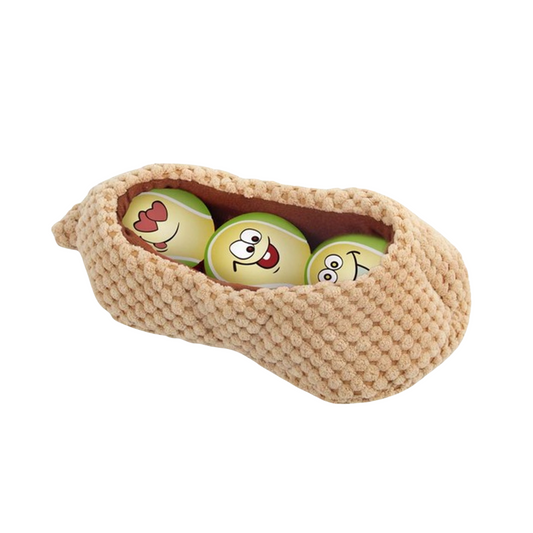 All For Paws Set of 3 Balls in a Peanut Pod Dog Toy