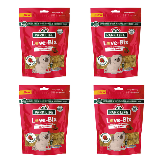 Park Life Love-Bix Heart Shaped Dog Cookies With Red Berries 100g