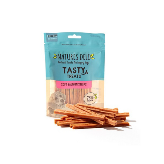 Natures Deli Wild Salmon Strips, 100g