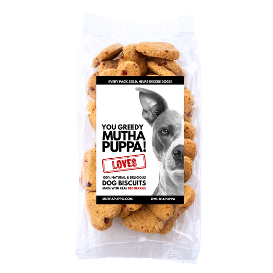 MUTHAPUPPA LOVES, 100% Natural & Delicious Dog Biscuits, Made With Real Red Berries, 300g
