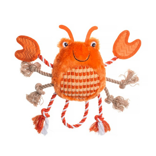 House of Paws Crab, Soft Plush Dog Toy with Rope Legs & Squeaker