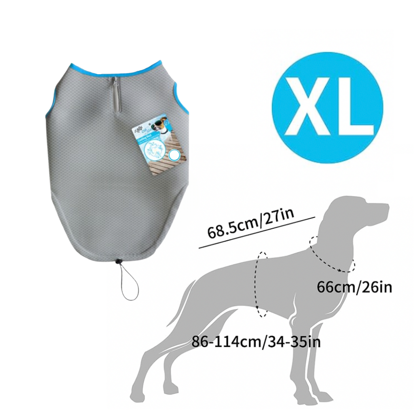 All For Paws Chill Out Cooling Vest Available in Small, Medium, Large & XL