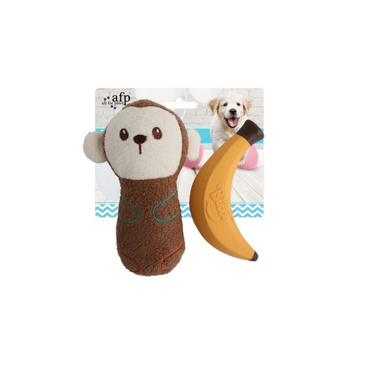 All For Paws Little Buddy Happy Monkey 2pk Toy