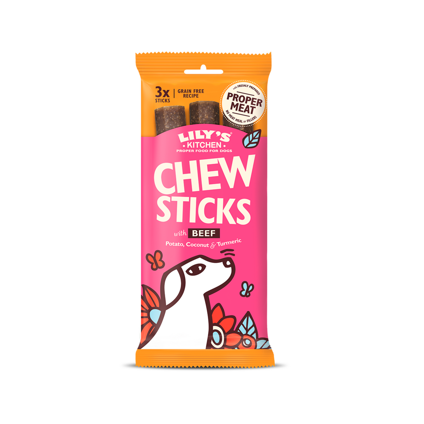 Lilys Kitchen Beef Dog Chew Sticks 120g