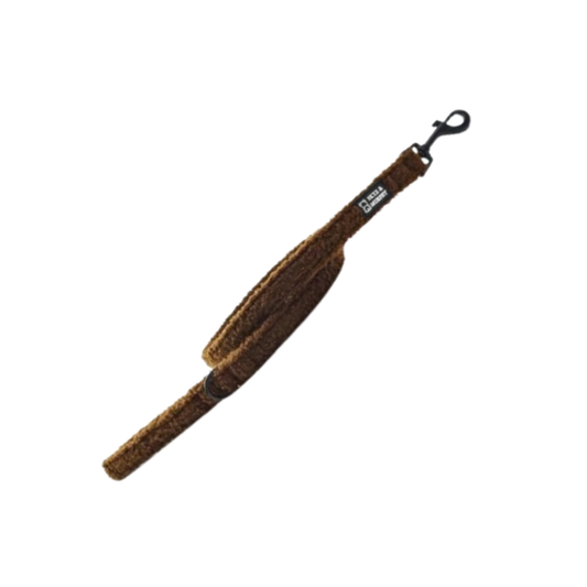 HugglePets Skye & Murphy Teddy Dog Lead, Espresso, Soft Teddy Fleece, 100cm