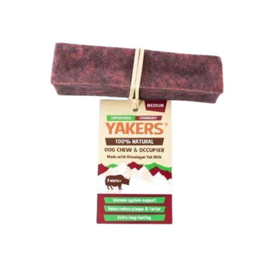 Yakers Dog Chew Cranberry Flavour Medium 70g & Extra Large 140g