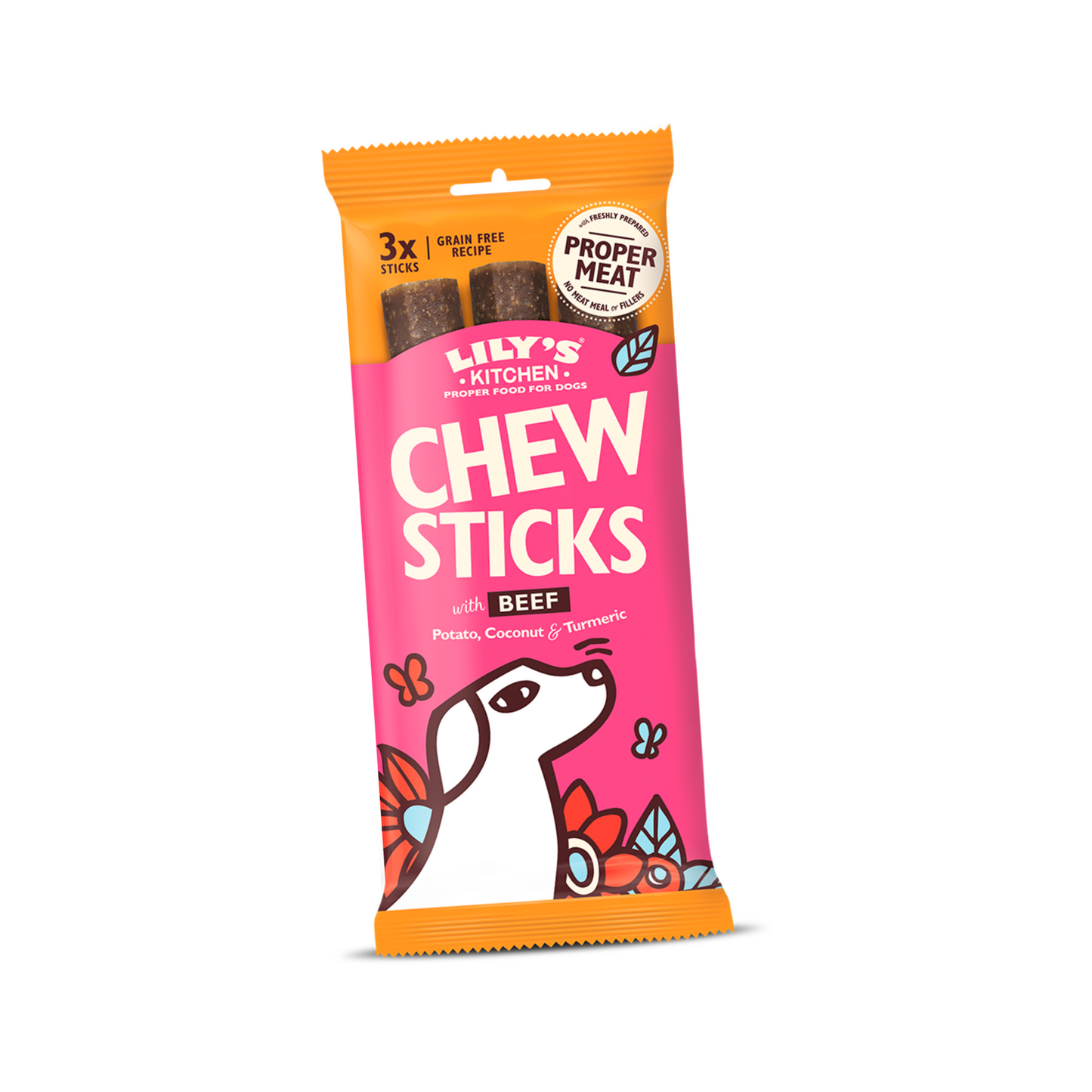 Lilys Kitchen Beef Dog Chew Sticks 120g