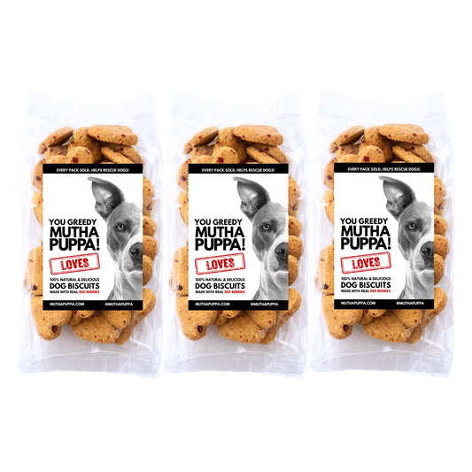 MUTHAPUPPA LOVES, 100% Natural & Delicious Dog Biscuits, Made With Real Red Berries, 300g