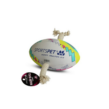 Sportspet Rugby Ball & Tug Dog Toy Available In Size Midi and Size 3