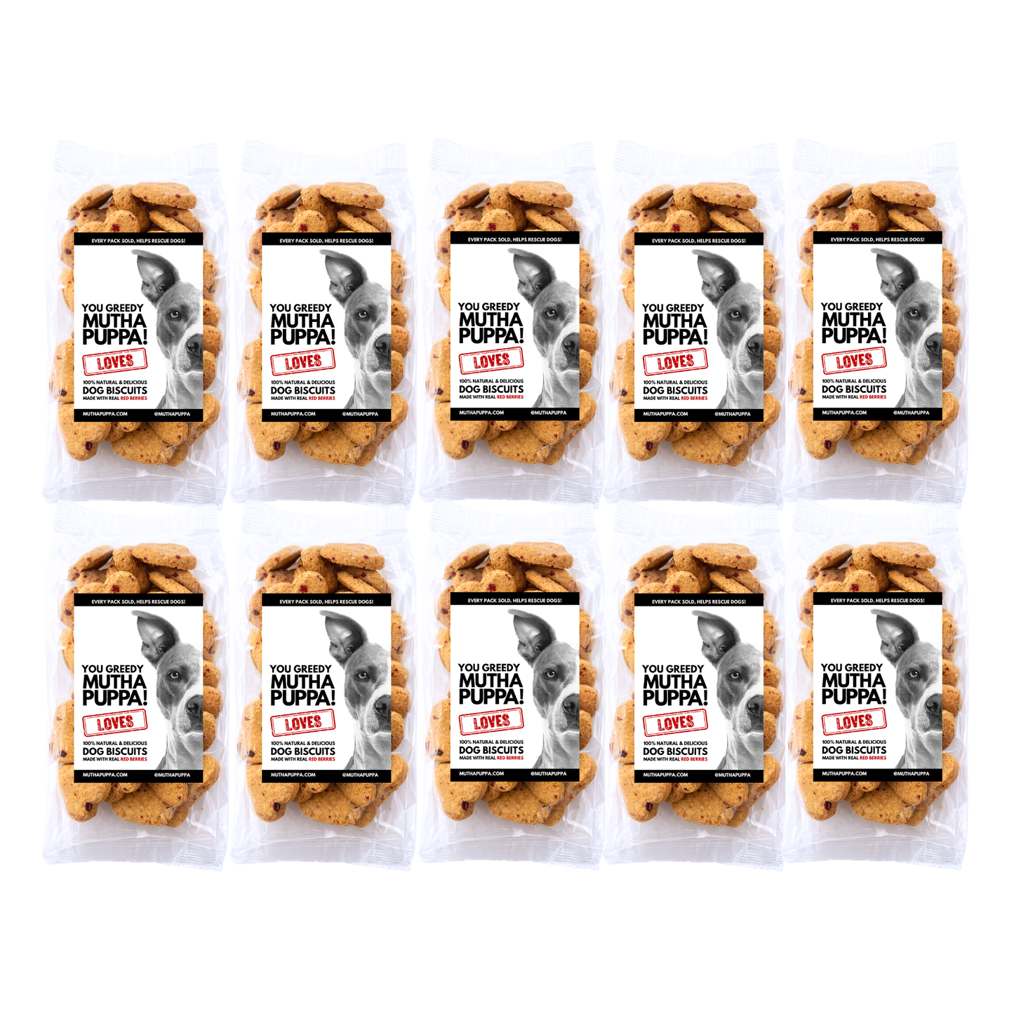MUTHAPUPPA LOVES, 100% Natural & Delicious Dog Biscuits, Made With Real Red Berries, 300g