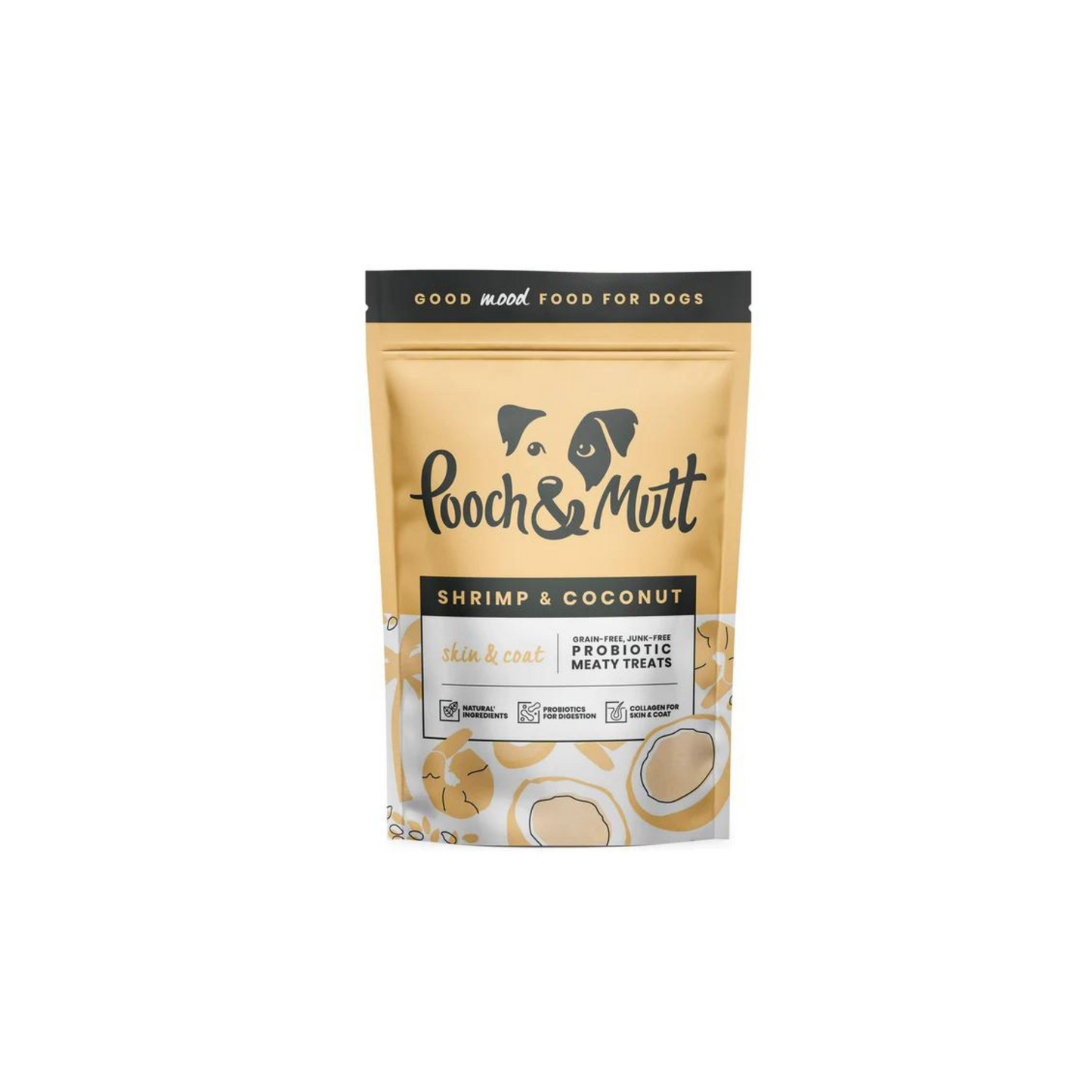 Pooch & Mutt Skin and Coat Probiotic Meaty Treats Shrimp and Coconut 120g