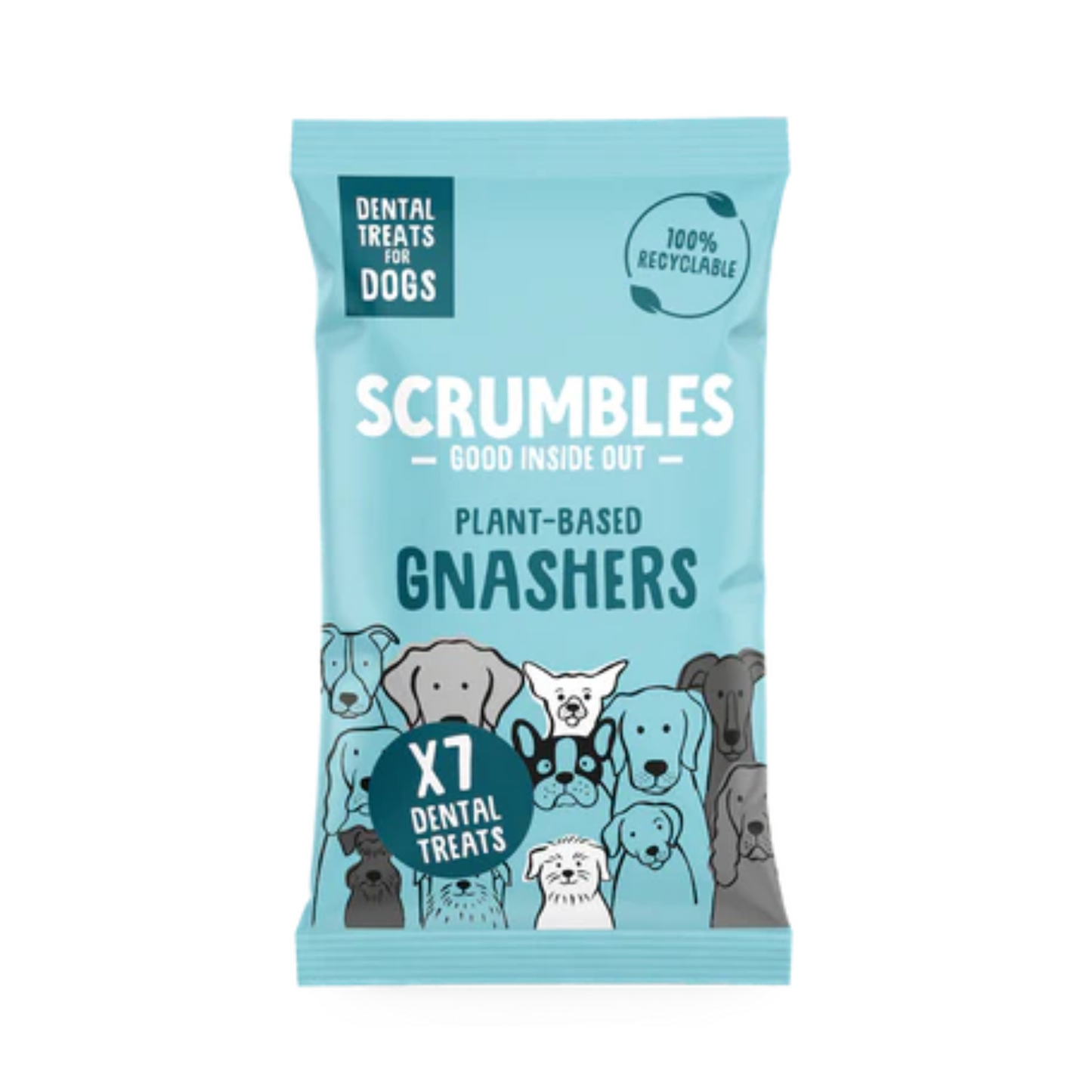 Scrumbles Dog Treats Gnashers Dental Bones Plant Based 7pack