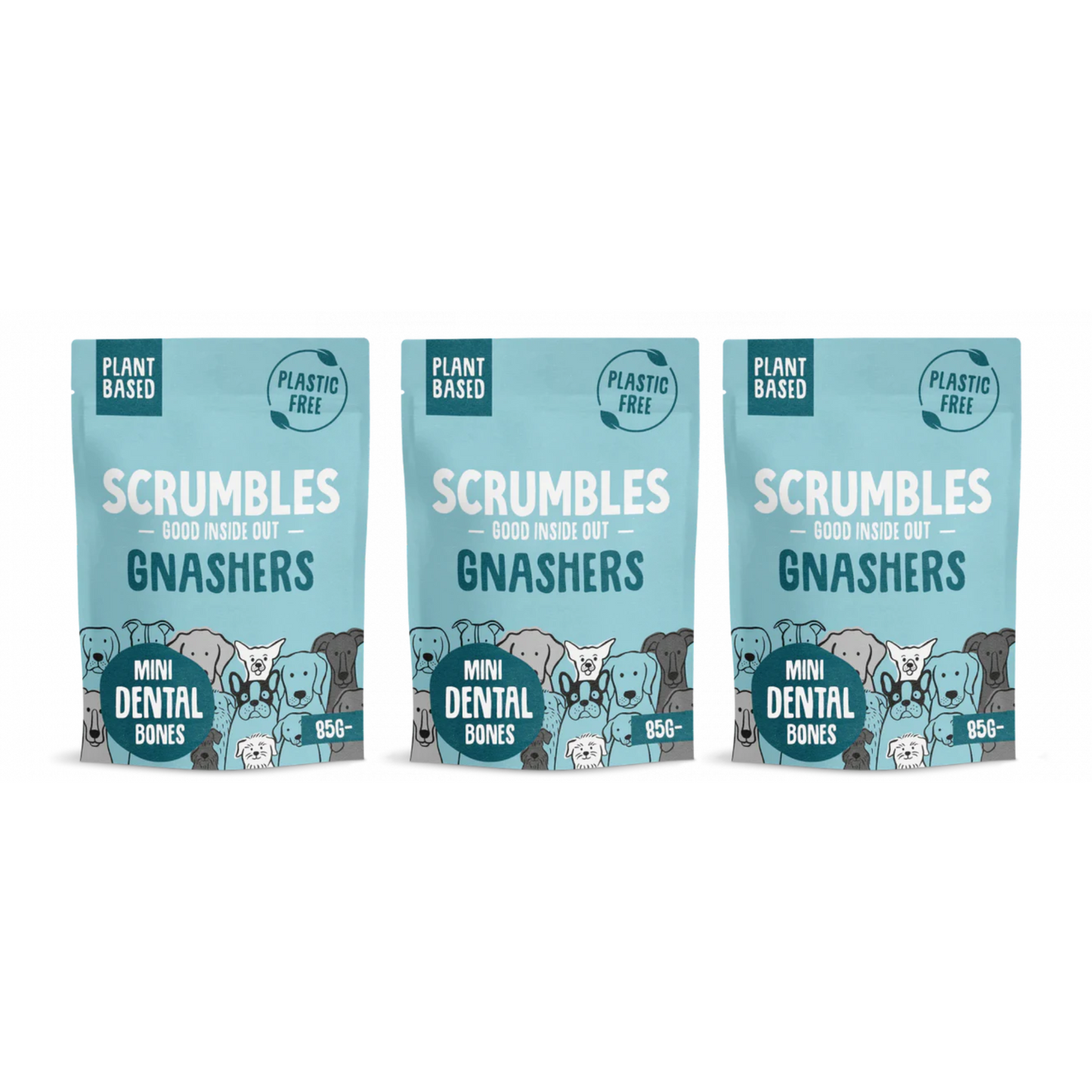 Scrumbles Dog Treats Mini Gnashers Plant Based 85g