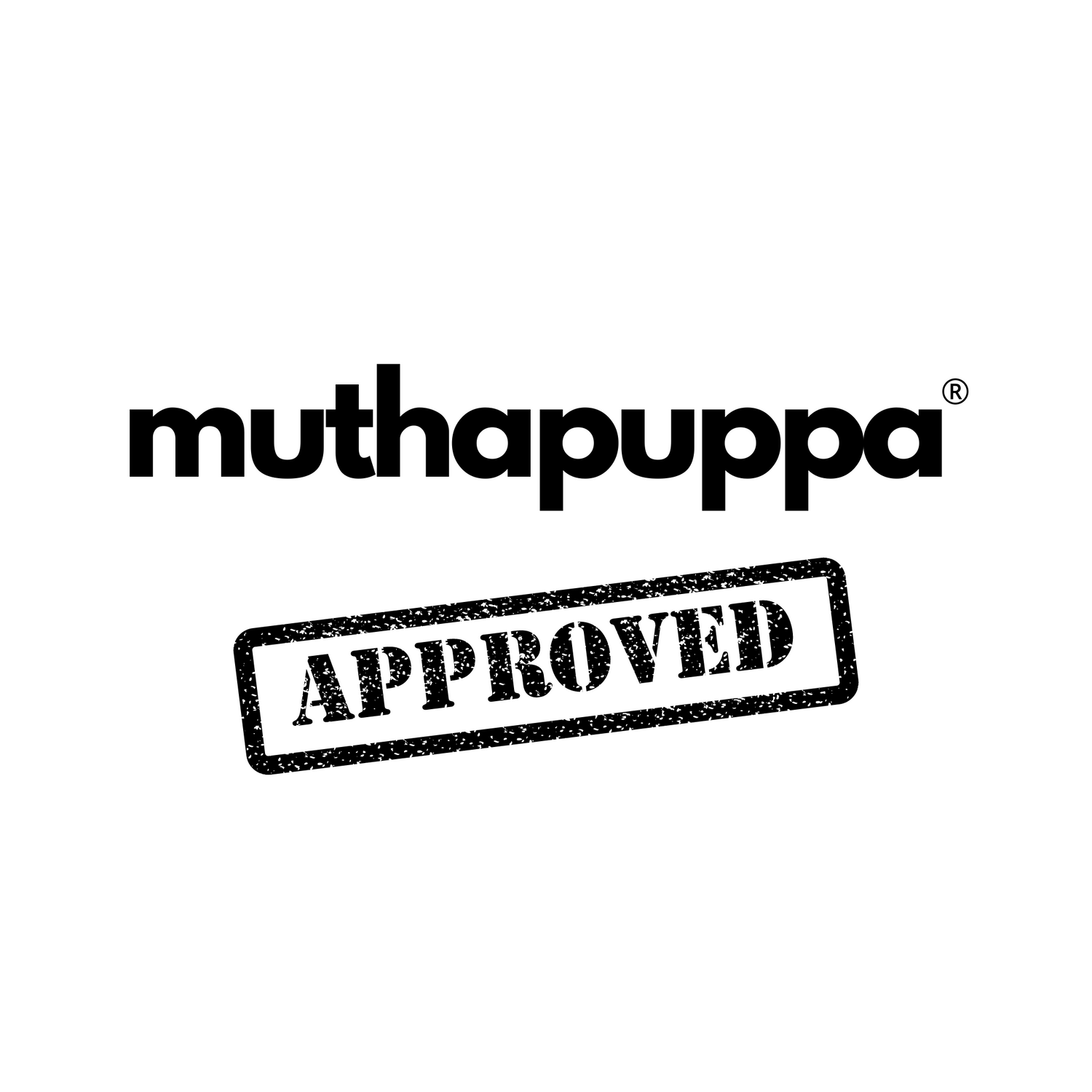 muthapuppa logo with an approved rubber stamp