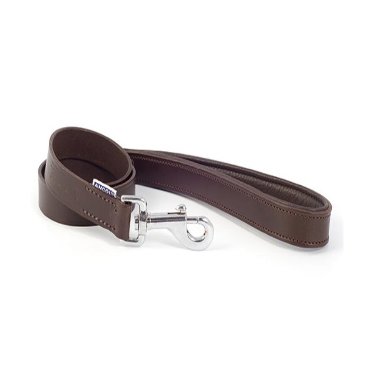 Ancol Vintage Leather Padded Lead Chestnut