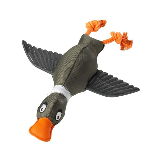 House of Paws Khaki Duck Thrower with TPR Wings Dog Toy