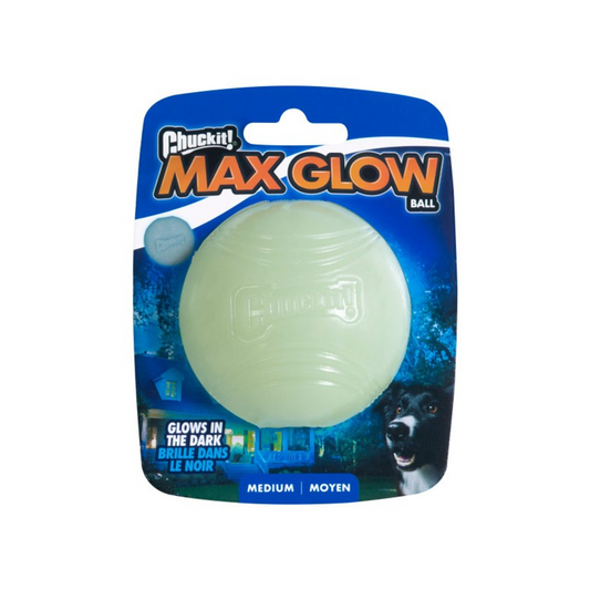 Chuckit Max Glow Single Ball Available in Medium & Extra Large