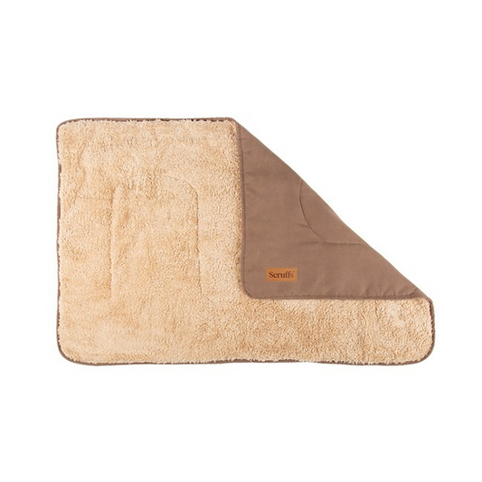 Scruffs Snuggle Blanket, Soft Reversible Dog Blanket, Available in Sage Green & Caramel Brown