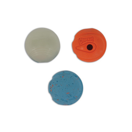 Chuckit Fetch Medley Assorted Dog Balls Medium Pack Of 3