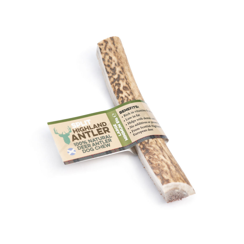 Highland Antler Split Antlers, 100% Natural Dog Chew for Dental Health