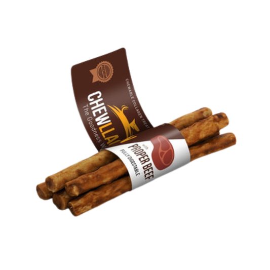 Chewllagen Collagen Mini Dog Chew Rolls, Beef Flavour, 5 Pack
