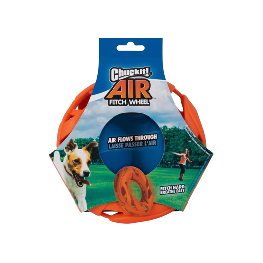 Chuckit! Air Fetch Wheel, orange breathable rubber fetch toy