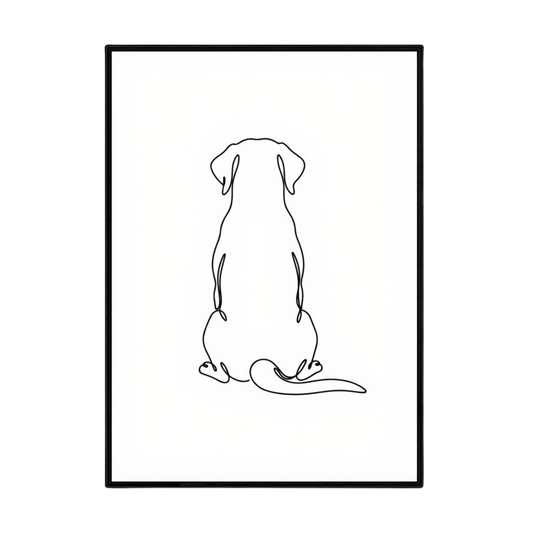 Dog breed line art print, A5, minimalist dog portrait