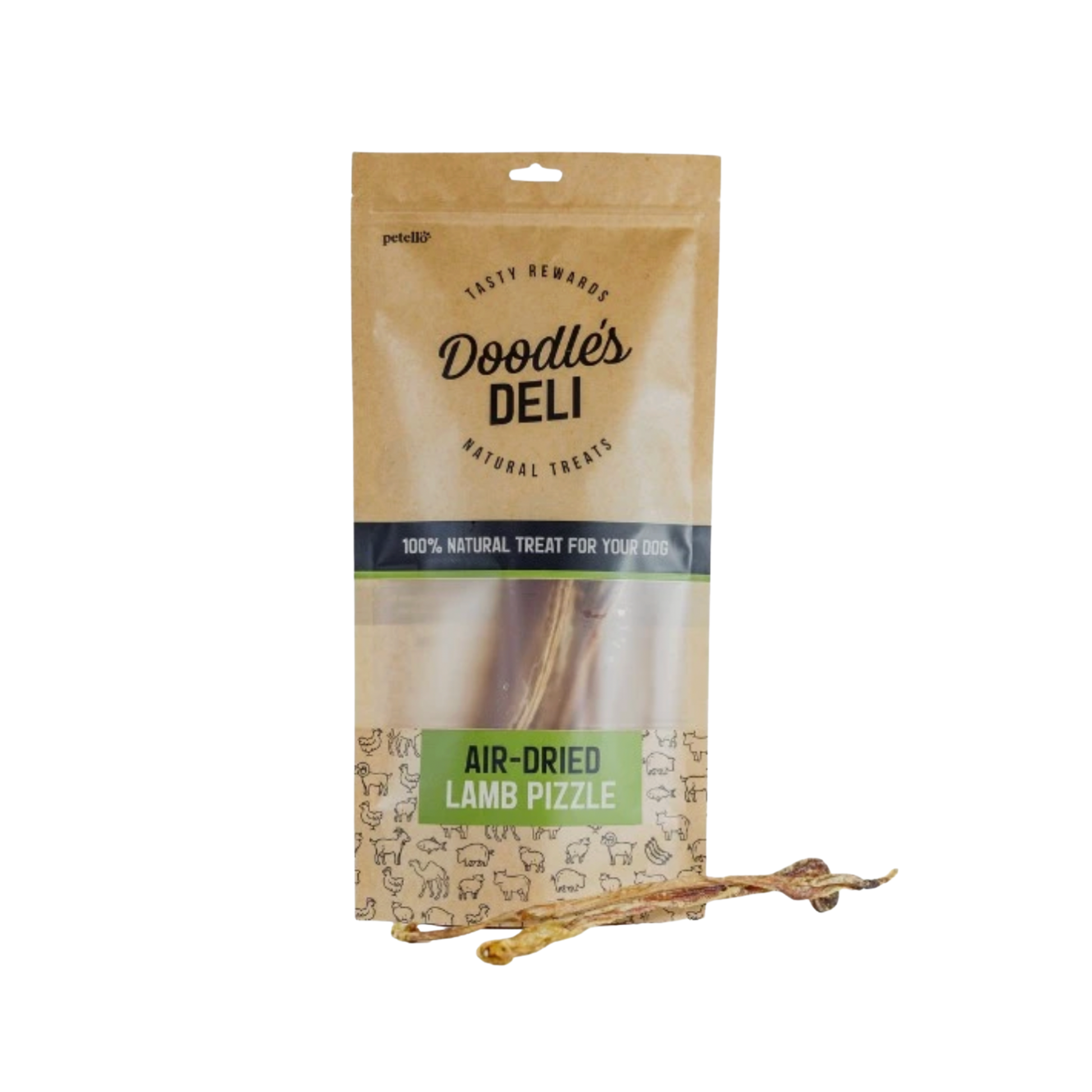 Doodles Deli Air-Dried Lamb Pizzle 100g, natural dog chew