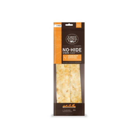 Earth Animal No-Hide Chicken Strips, rawhide-free dog chews, 4 pack