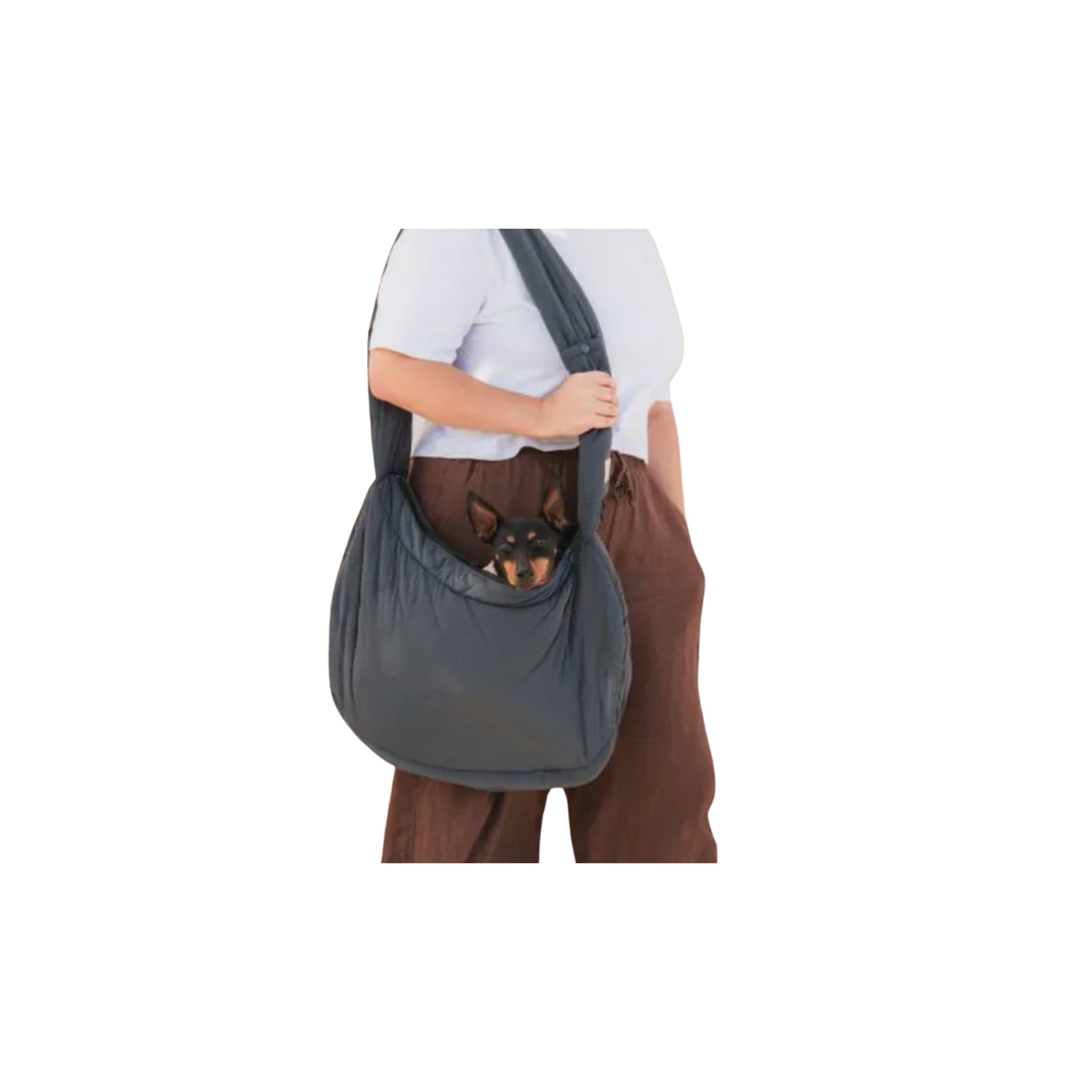 FuzzYard Life Sling Dog Carrier in slate grey, alternate view