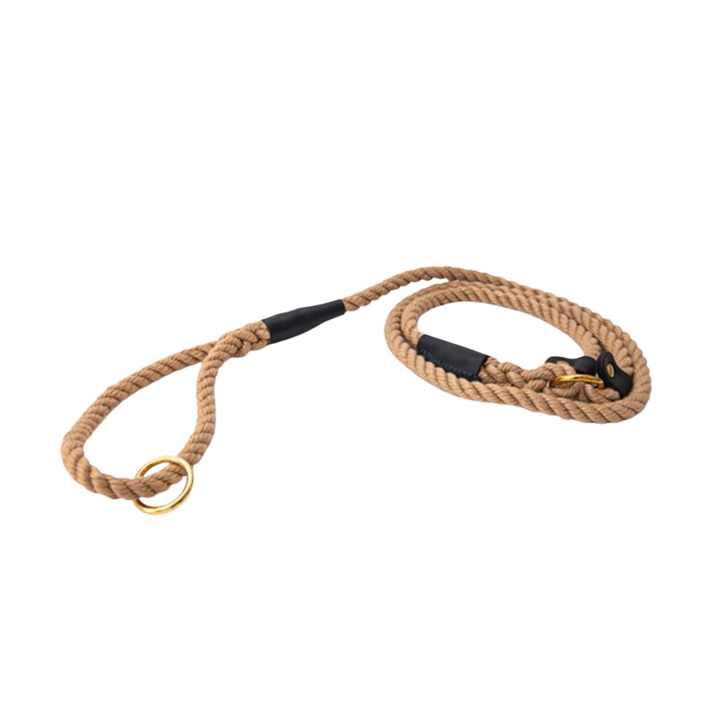 Great & Small Hawkhurst leather and rope slip lead in navy blue