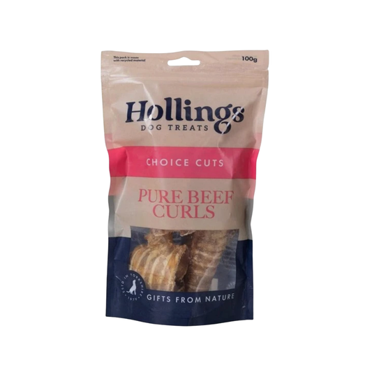 Hollings Beef Curls natural dog chew, 100g