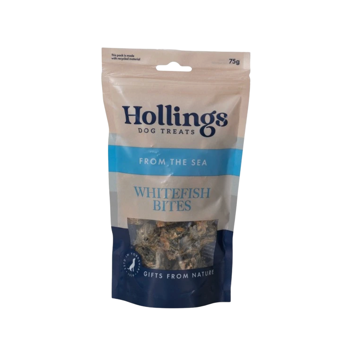 Hollings Whitefish Bites natural dog treats, 75g