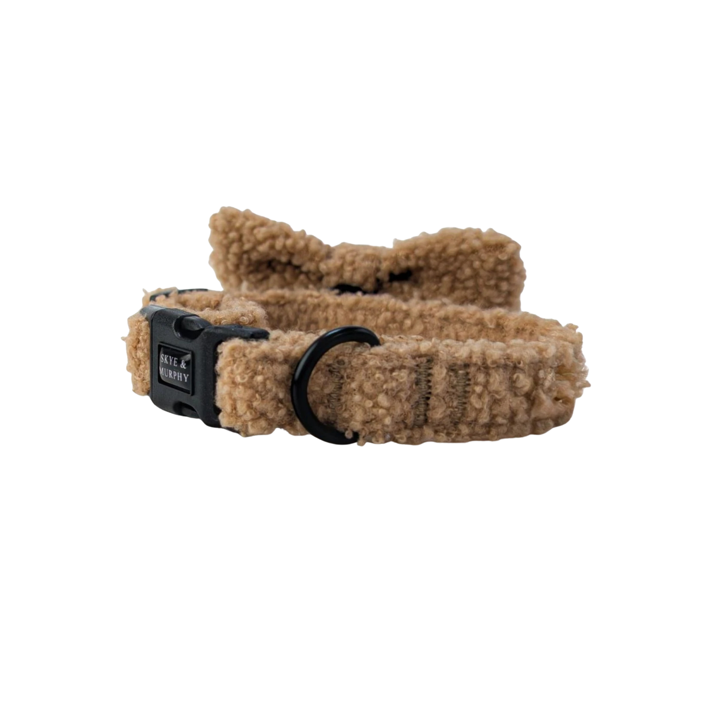 HugglePets Skye & Murphy Teddy Dog Collar Caramel with detachable bow tie