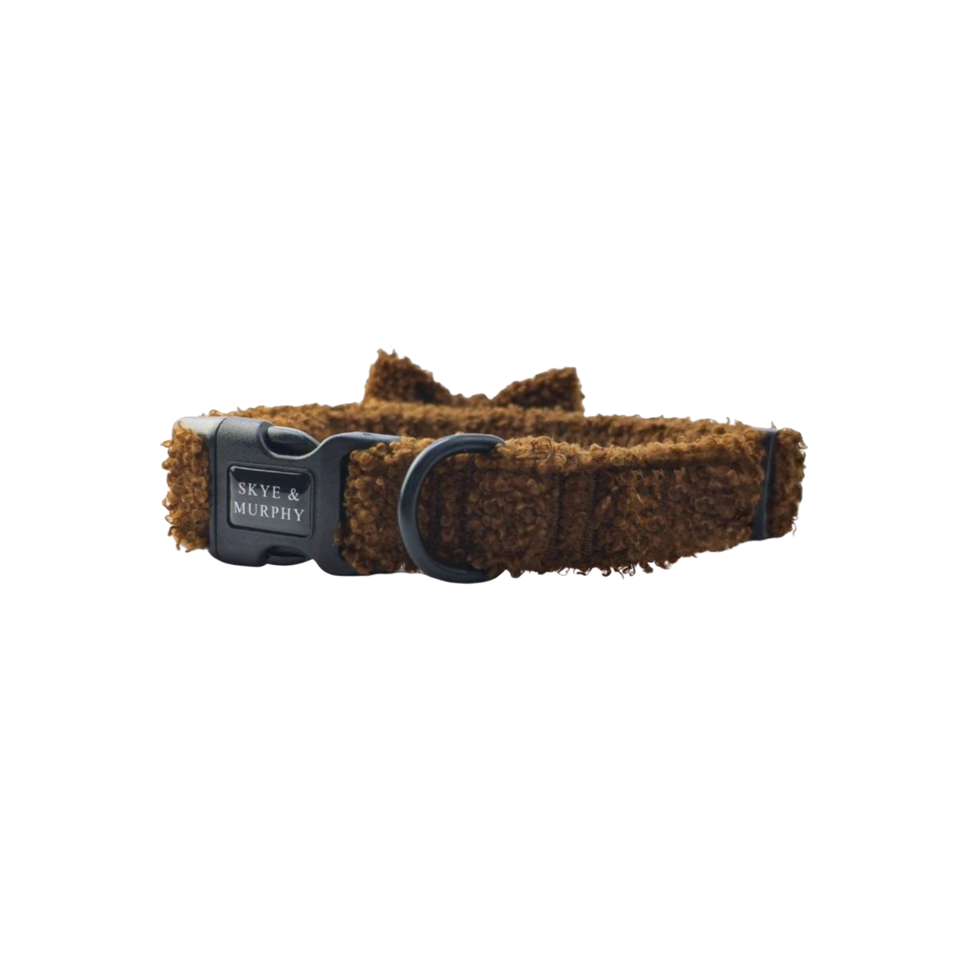 HugglePets Skye & Murphy Teddy Dog Collar Espresso with detachable bow tie