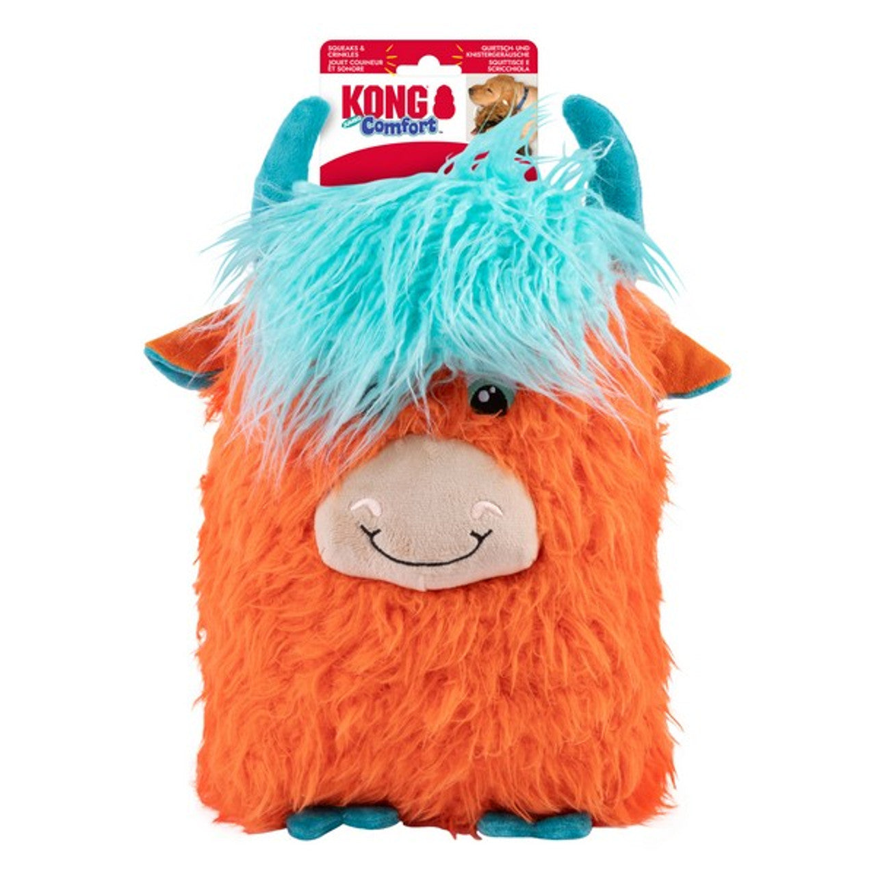 KONG Comfort Jumbo Highland Cow extra large plush dog toy, second colour