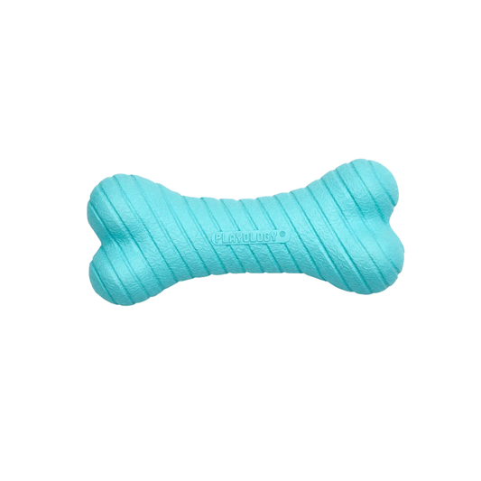 Playology peanut butter scented dual layer bone dog toy, small