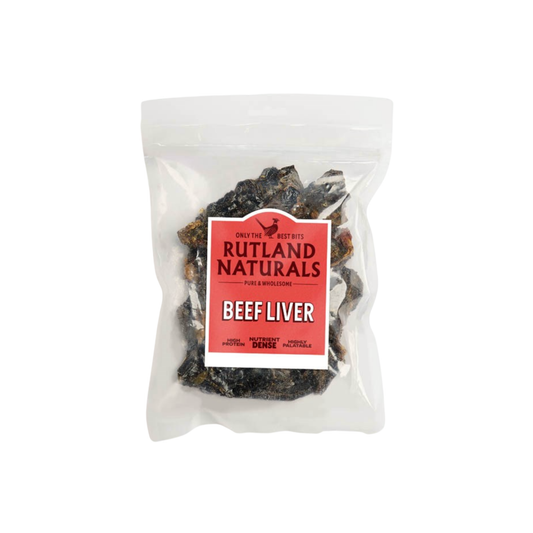 Rutland Naturals air-dried beef liver dog treats, 200g